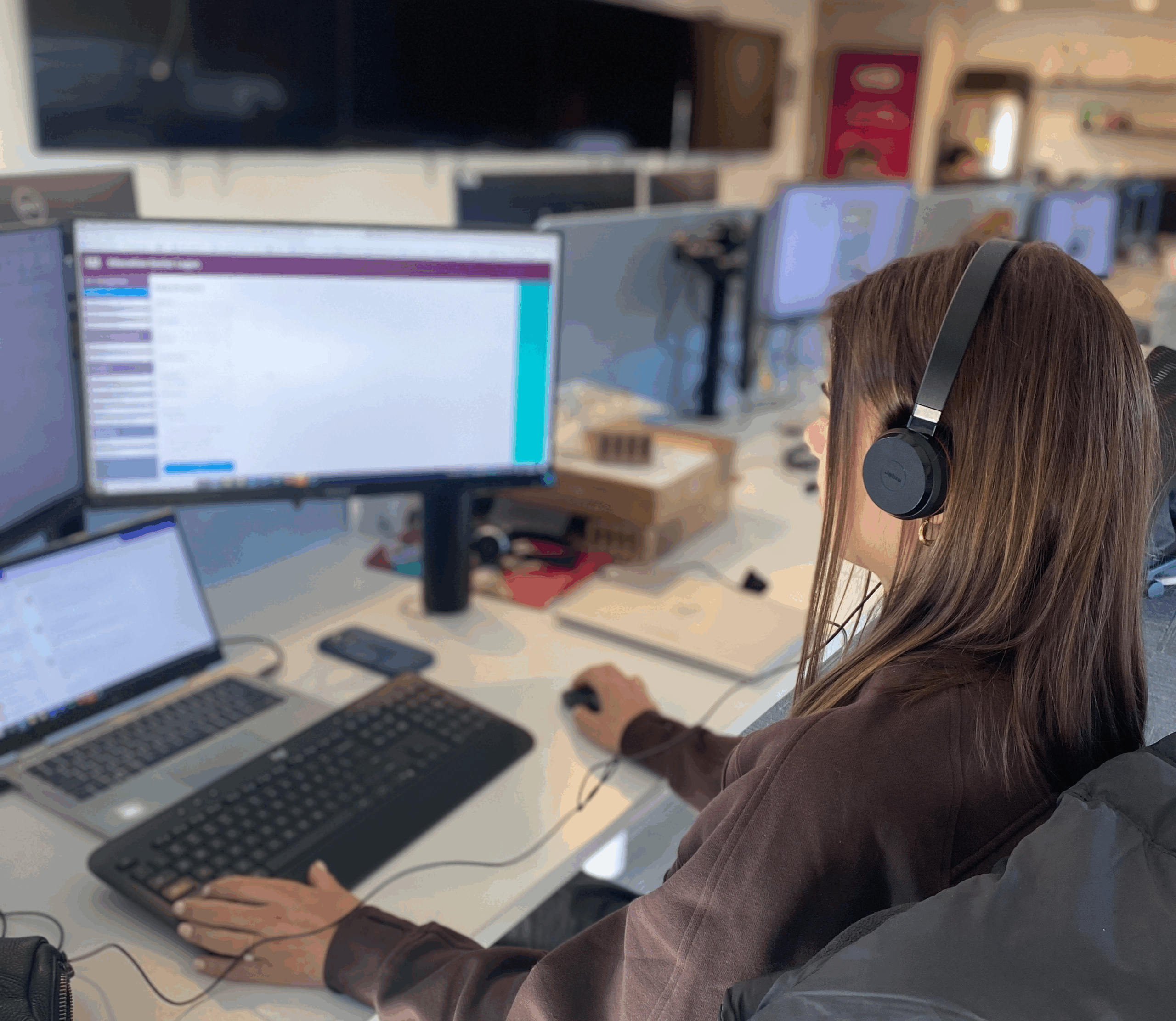 ESD team member on a support call