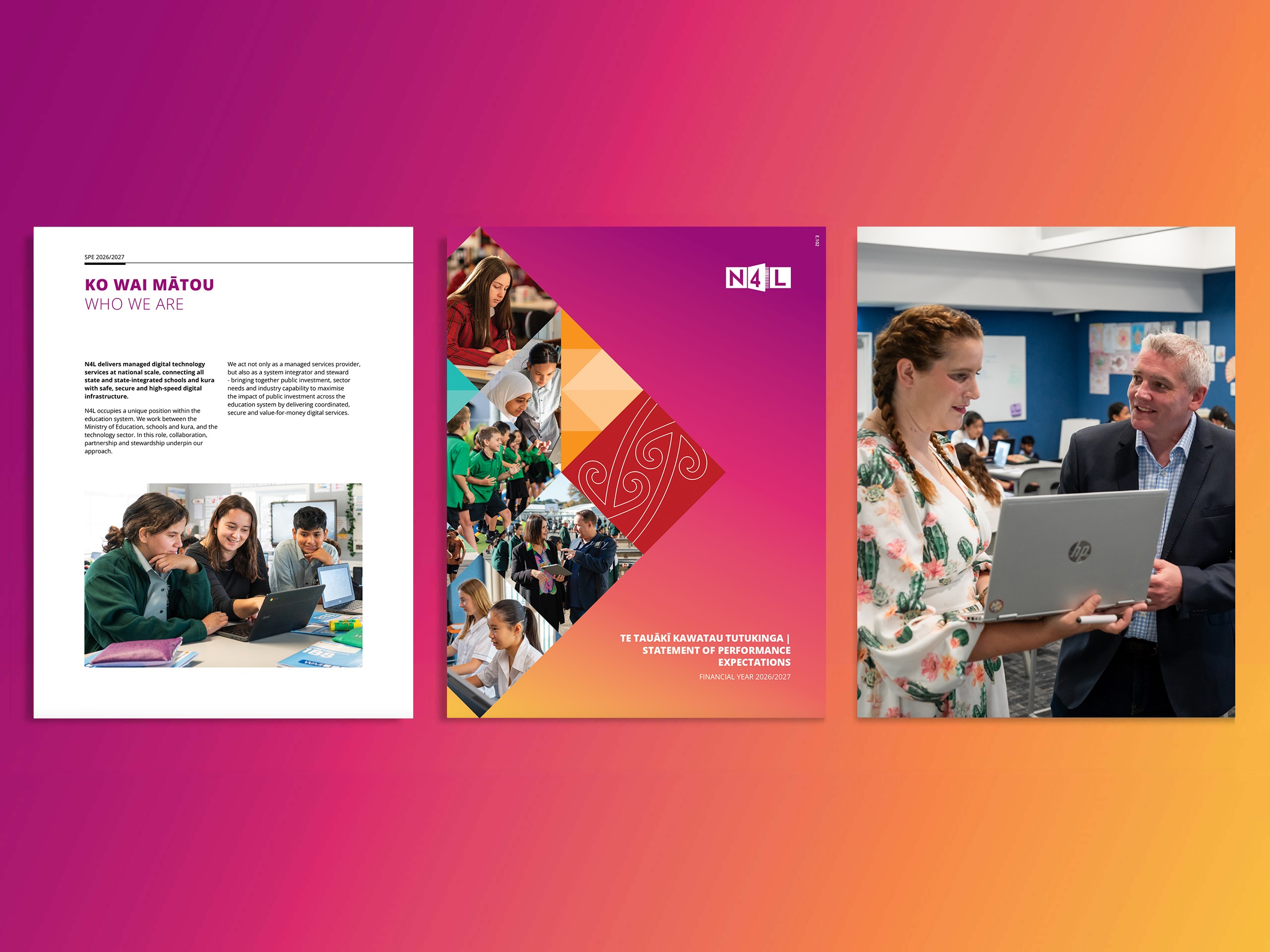 Three pages from the Statement of Performance Expectations report 